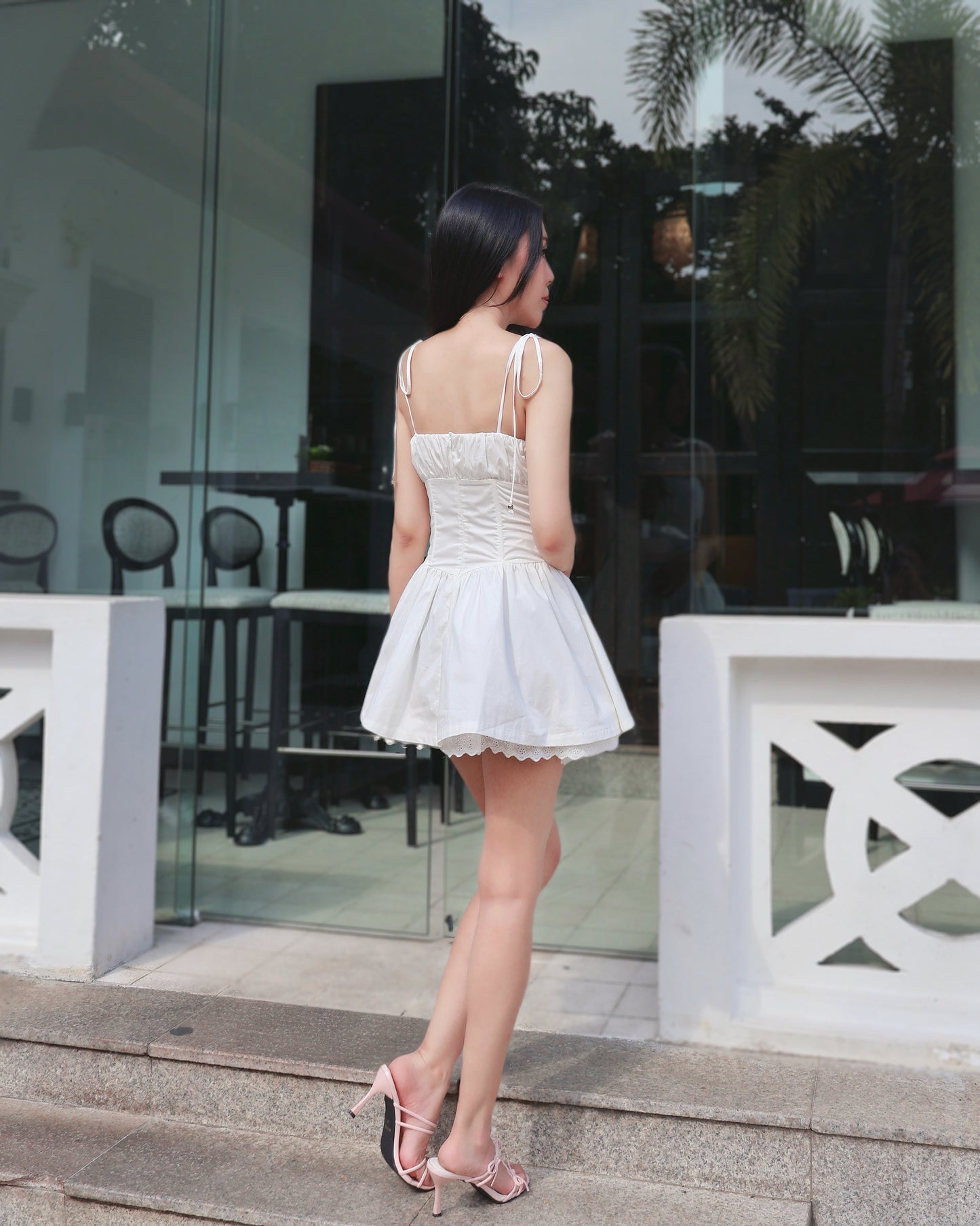 (PO) Fioré Corset Lace Dress - White