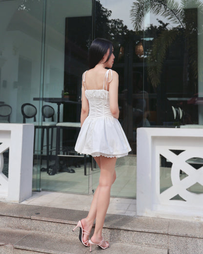 (PO) Fioré Corset Lace Dress - White